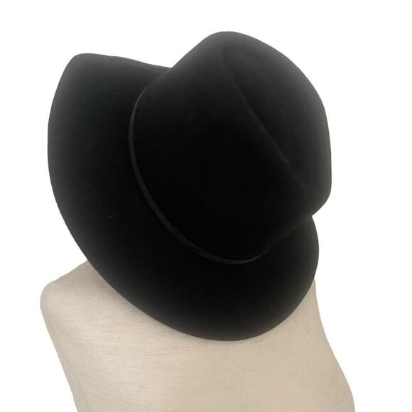 BRIXTON FELT FEDORA HAT SIZE S--7IN (56CM) BOHO Unisex Black With Tie Accent - Picture 3 of 5